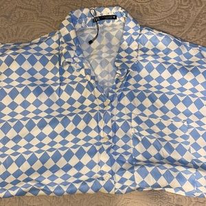 Printed Short Sleeve Button Down (Zara)!